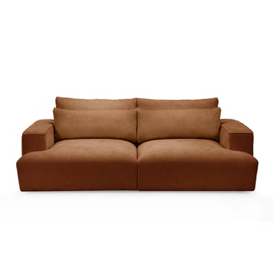 Canapé droit fixe 3 places en tissu lisse, TWINY BOBOCHIC