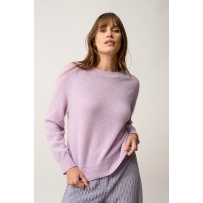 Pull Col Rond 4 Fils Mauve Chiné Kona JUST CASHMERE
