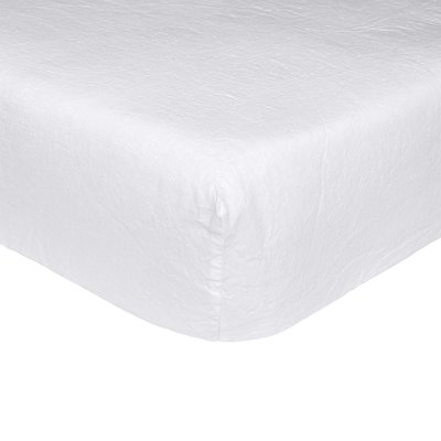 Drap housse uni en lin, Made in France, FLEUR DE SEL A DEMAIN