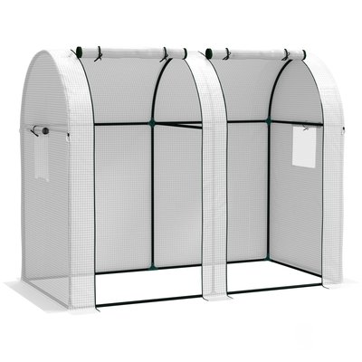Serre de jardin 1,8 m² - 2 portes zippées 4 fenêtres - acier PE OUTSUNNY