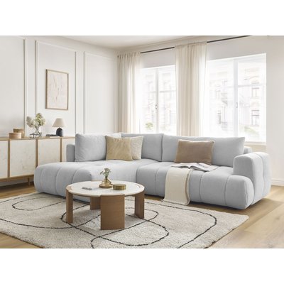 Canapé d'angle convertible 4 places en tissu lisse, FUJI BOBOCHIC