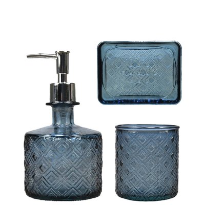 Set accessoires salle de bain en verre recyclé BRAID SENSEI MAISON