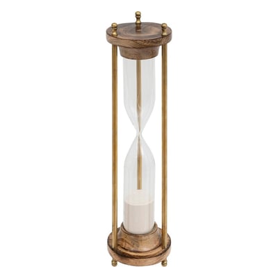 Sablier cylindre manguier et verre Tropical boudoir H38 ATMOSPHERA