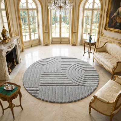 Tapis salon au motif géométrique en relief, moderne et élégant, NOOR UN AMOUR DE TAPIS