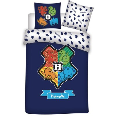 Parure de Lit Enfant Coton Réversible Emblème Poudlard HARRY POTTER