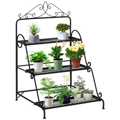 Support pour plantes avec étagères en métal OUTSUNNY