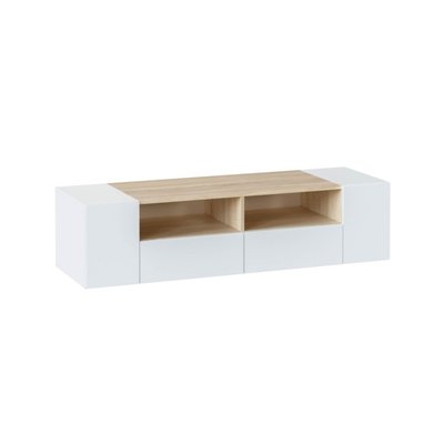 Meuble TV 4 portes et 2 niches de rangement Tamiko - L138 cm CALICOSY