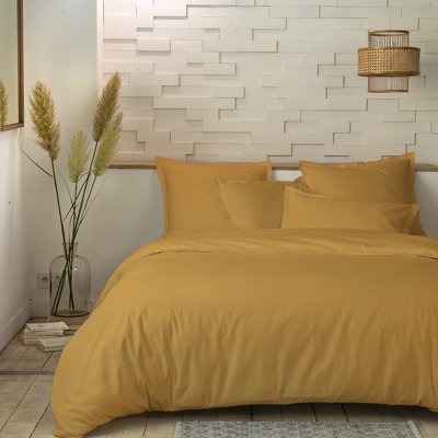 Parure de lit percale unie blanc TERRE DE NUIT