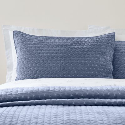 Attica Velvet Embroidered Pillow sham Pair BIANCA FINE LINENS