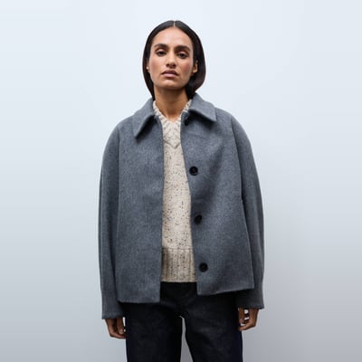 Veste courte boutonnée contenant de la laine MONOPRIX
