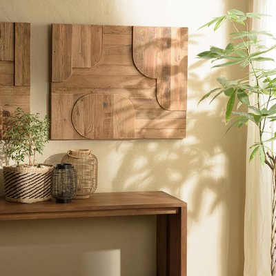 Décoration murale pin recyclé formes en relief DENVER PIER IMPORT