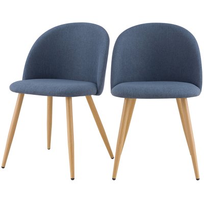 Lot de 2 chaises en tissu et pieds en métal effet - COZY RENDEZ-VOUS DÉCO
