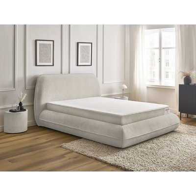 Ensemble lit, matelas, 2 chevets revêtement tissu texturé, LIAM BOBOCHIC
