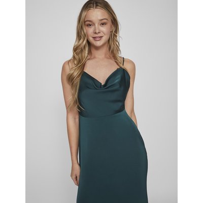 Robe longue satinée, fines bretelles VILA