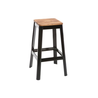 Tabouret de bar design noir et bois H75 cm NICK MILIBOO