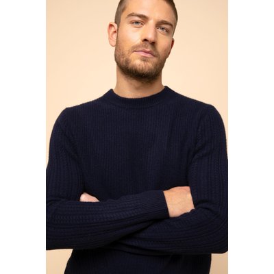 Pull Col Rond 4 Fils Navy Lukka JUST CASHMERE