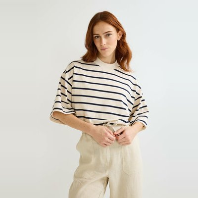 T-shirt manches courtes marinière en coton BIO MONOPRIX