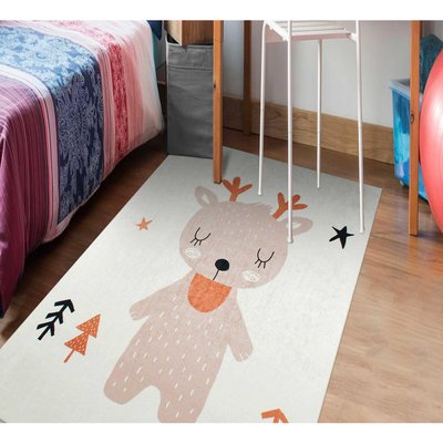 Tapis enfant tissé motif animaux RENNE UN AMOUR DE TAPIS