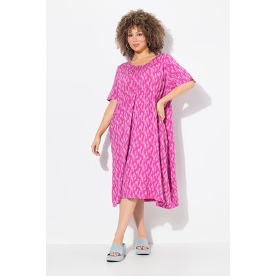 Robe midi en jersey moucheté, plis fantaisie ULLA POPKEN