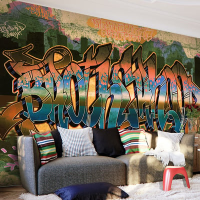 Papier peint intissé panoramique Street art Street Art EDEN