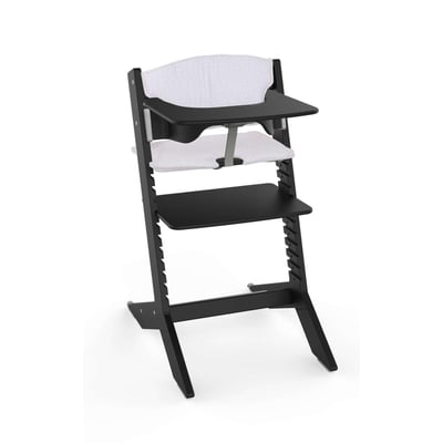 NALA - Chaise haute en bois - noir - coussin tablette GEUTHER