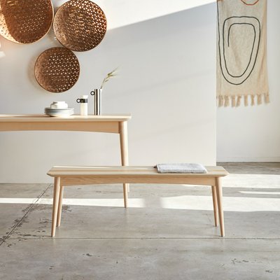 Banc en frêne olivier massif français JOSEF TIKAMOON