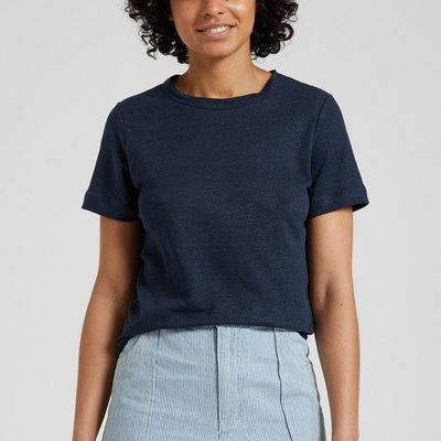T-shirt L'iconique, col rond en jersey lin PETIT BATEAU