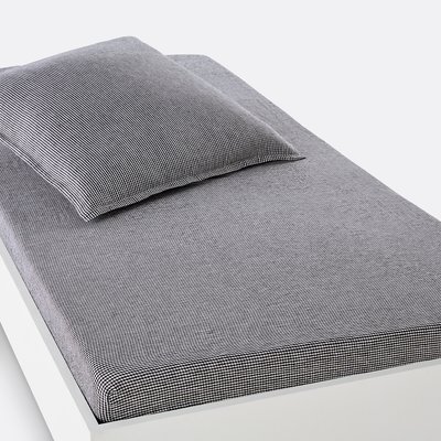 Linot Check 30cm 100% Linen Child's Fitted Sheet LA REDOUTE INTERIEURS