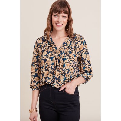 Blouse manches 3/4 col smocké BREAL