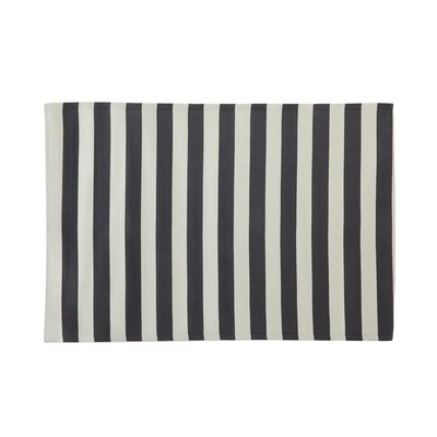 Grand tapis d'extérieur en polypropylène 160 x 230 cm Rayures - Noir AUBRY GASPARD