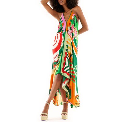 Robe de plage dos nu longue imprimé VOILA CHACHACHA WILD