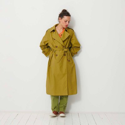 Trench Coat MANUEL vert mousse en coton et nylon BENSIMON