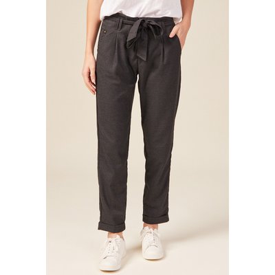 Pantalon carotte femme gris clearance