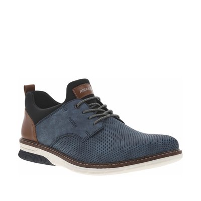 Baskets basses style derbies noisette avec des lacets ronds marron et blancs RIEKER