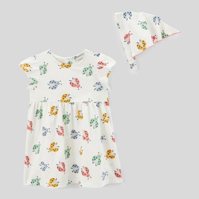 Robe avec fichu imprimés en coton BIO GOTS BOUT'CHOU
