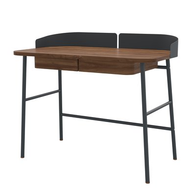 Bureau en noyer et métal coloré, VICTOR HARTO