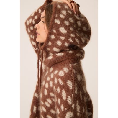 Cagoule imprimée, en mohair mélangé, ADONISE DES PETITS HAUTS