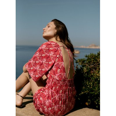 Robe courte imprimée dos-nu OLIZA AN'GE