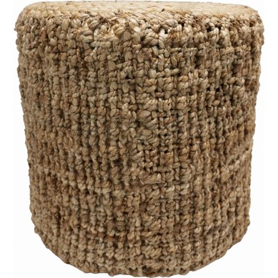 Pouf en jute naturel assise d'appoint bohème et chaleureuse RECOLLECTION