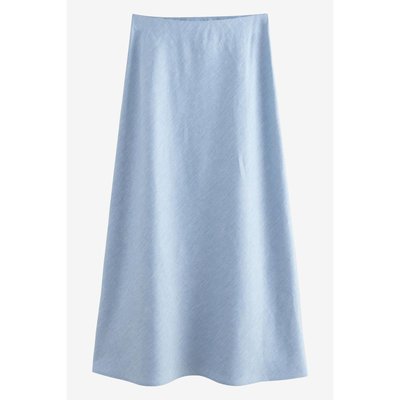 Jupe midi texturée en chambray NEXT