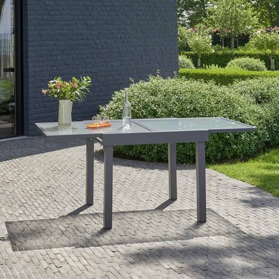 Table de jardin en aluminium extensible gris 4/8 places MODULO BERAH GETAH