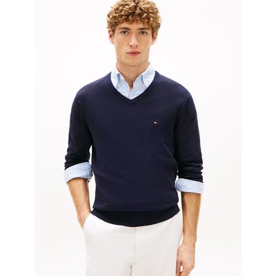 Pullover mit V-Ausschnitt, Feinstrick TOMMY HILFIGER