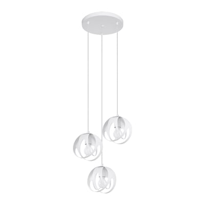 Suspension Acier Blanc E27 3 Tulos EDEN