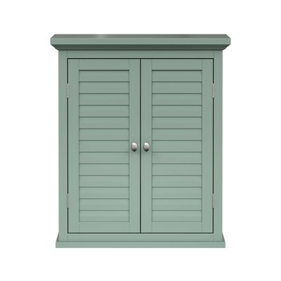 Armoire Murale 2 Portes Lamelles Vert Sauge TEAMSON HOME