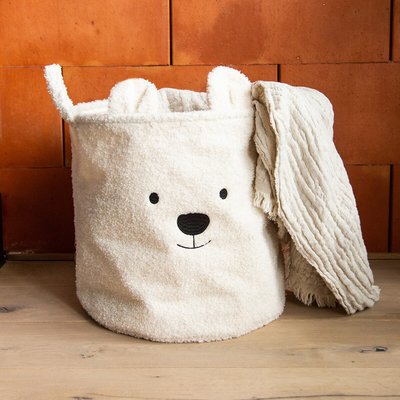 Panier de rangement Teddy 40x40x40 cm écru CHILDHOME