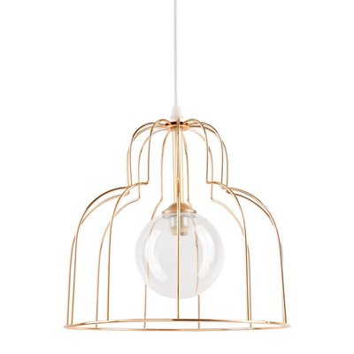 Suspension Métal Et Verre Alouette Dorée DECORATIE