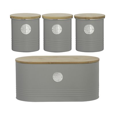 4-Piece Living Tea Coffee Sugar & Bread Bin Set TYPHOON