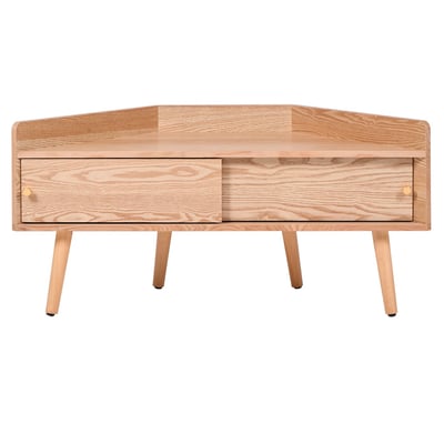 Meuble TV d'angle 2 portes, bois, TORUN NORDLYS
