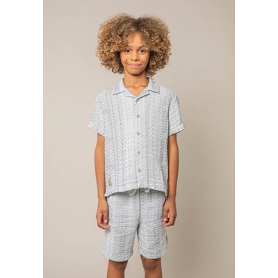 Chemise manches courtes garçon en coton jacquard MIO DEELUXE