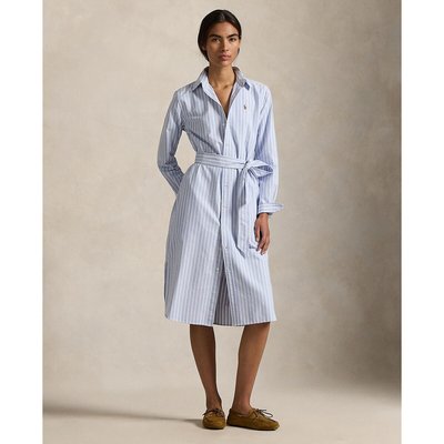 Robe chemise rayée à manches longues, avec ceinture POLO RALPH LAUREN